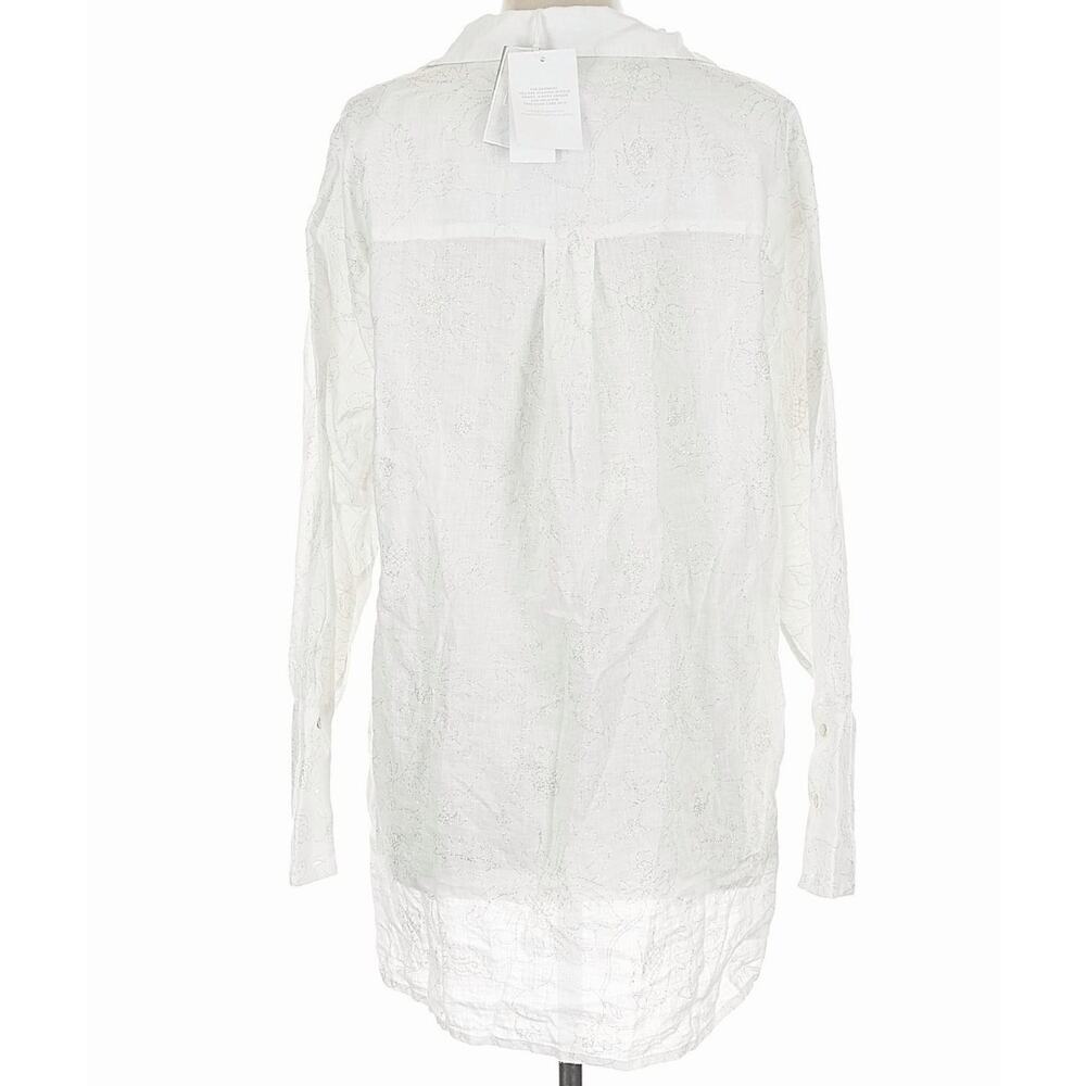 Classic Ivory Button-Front Women's Blouse - Picture 3 of 6